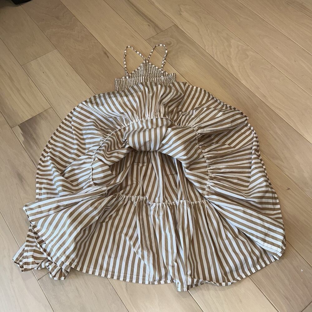 Lusana Arlen Poplin Midi Dress Striped Women’s 4 - Picture 6 of 9